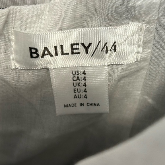 Bailey 44 Cottagecore Black & White Gingham A-Line Linen Midi Dress SZ 4 - Picture 2 of 7